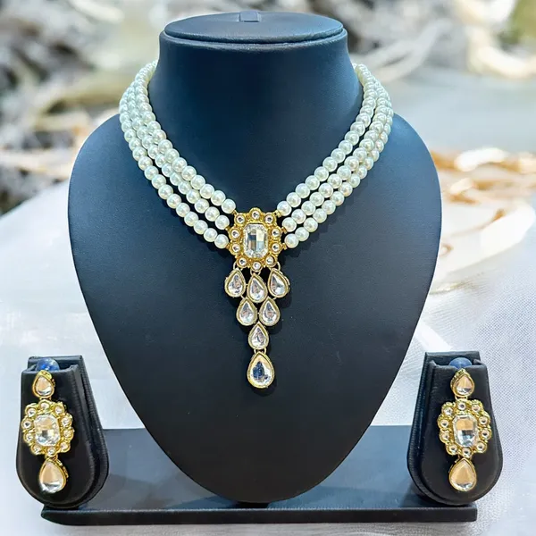 Three_Layer_White__Pearl_Alloy_Copper_Jewellery_Set_For_Women