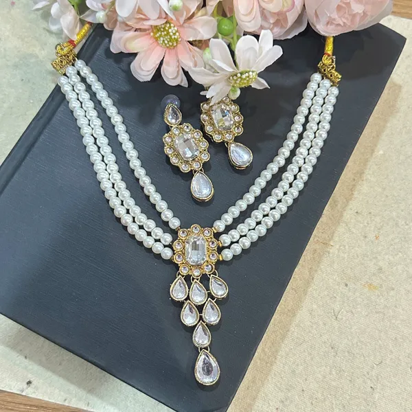 Three_Layer_White__Pearl_Alloy_Copper_Jewellery_Set_For_Women