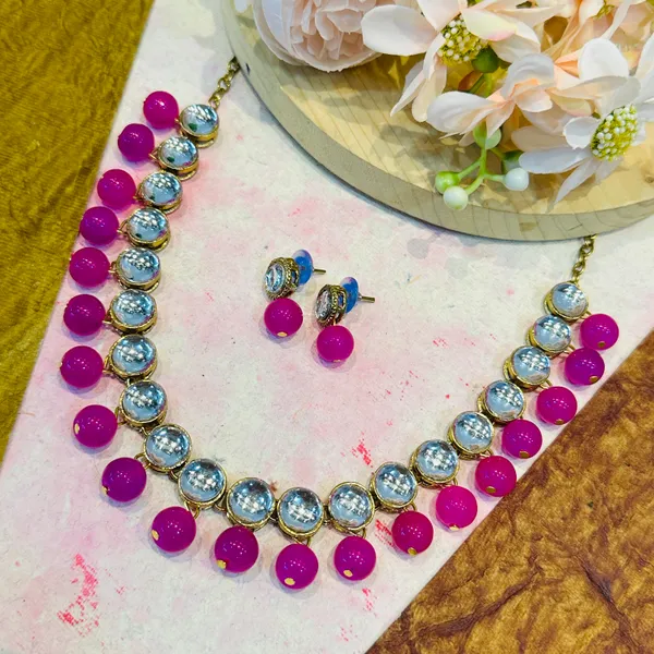 Pink_Alloy_Copper_Jewellery_Set_For_Women