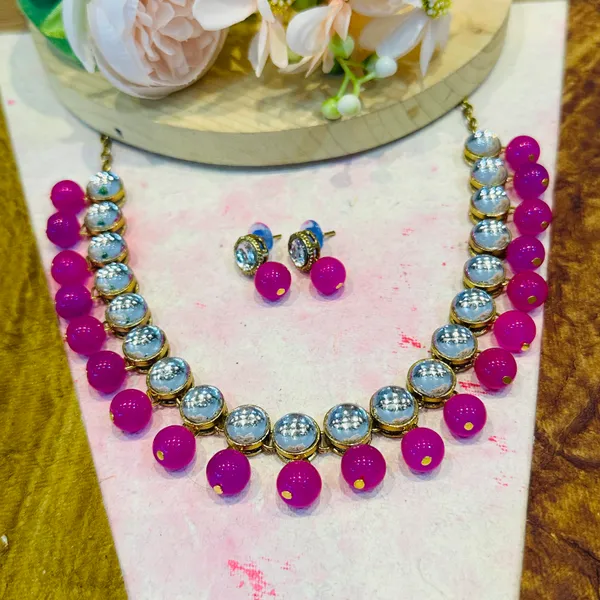 Pink_Alloy_Copper_Jewellery_Set_For_Women