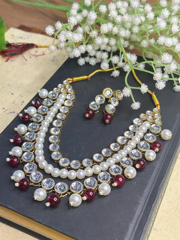 Three_Layer_Maroon_Alloy_Jewellery_Set_For_Women