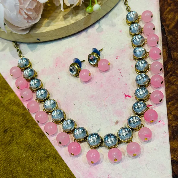 Pink_Alloy_Copper_Jewellery_Set_For_Women