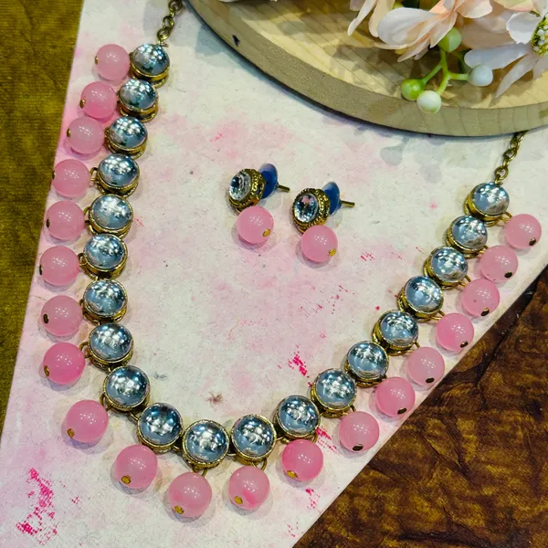 Pink_Alloy_Copper_Jewellery_Set_For_Women