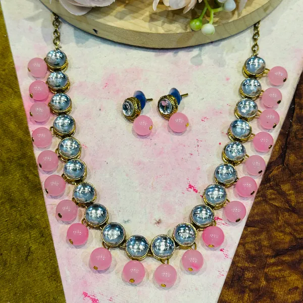 Pink_Alloy_Copper_Jewellery_Set_For_Women