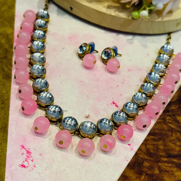 Pink_Alloy_Copper_Jewellery_Set_For_Women