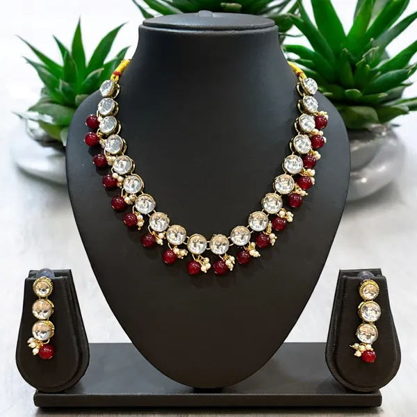 Traditional_Maroon_Pearl_Copper_Plated_Enamel_Crafted__Necklace_Set