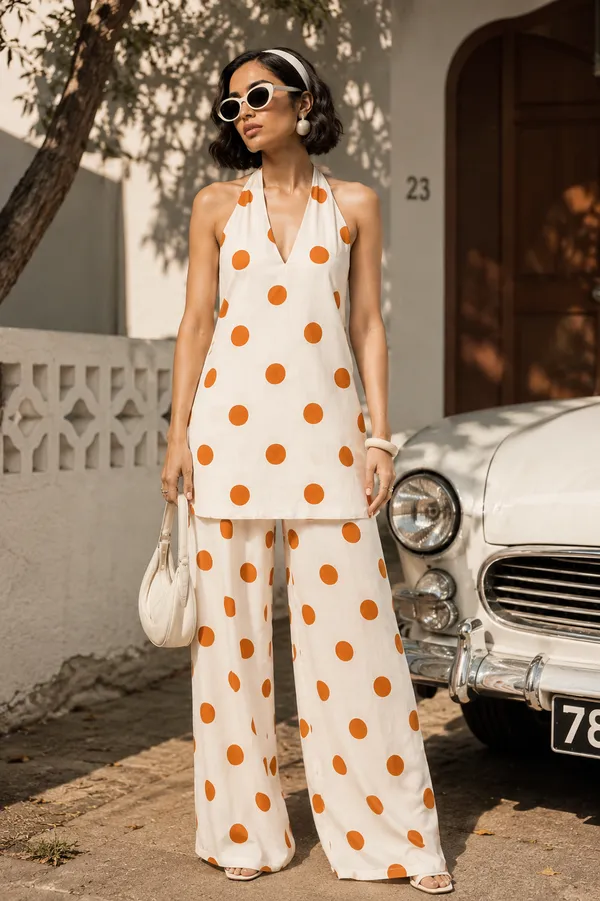 SASA_–_Orange_Polka_Dot_Co-Ord_Set