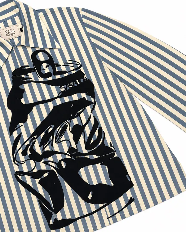 Sasa_After_Fizz_Thick_Striped_Shirt