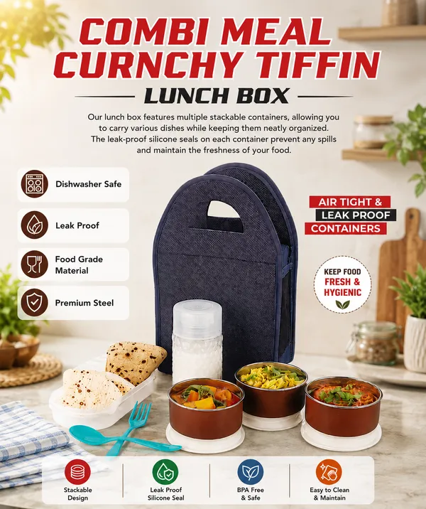 4-in-1_Stainless_Steel_Combi_Meal_Crunchy_Tiffin_-_Lunch_Box_with_Bag_