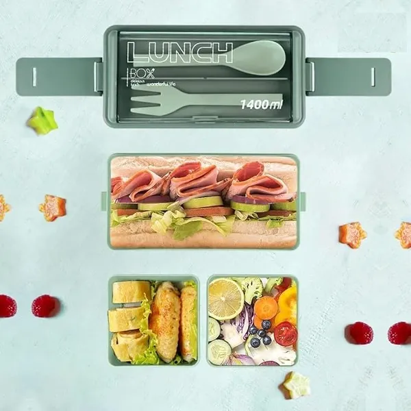 Plastic_Double_Decker_Lunch_Box_With_Cutlery