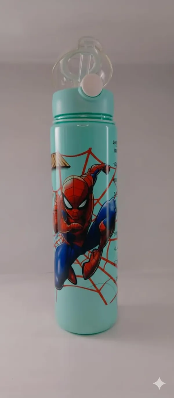Kids_Water_Bottle_With_Straw_Spider_Men