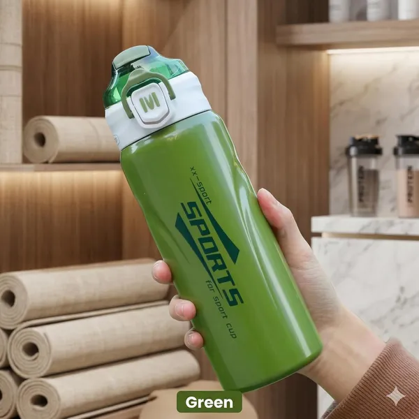 Insulated_Stainless_Steel_Water_Bottle_With_Straw_And_Spout_Green