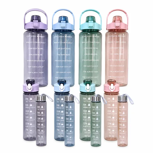 Motivational_Water_Bottle_Set_of_3,_BPA_Free,_Multicolor_Assorted_Color_(Any_Color_May_Be_Sent)_|_Pack_of_1_(Set_of_3-2000ML,_900ML,_300ML)
