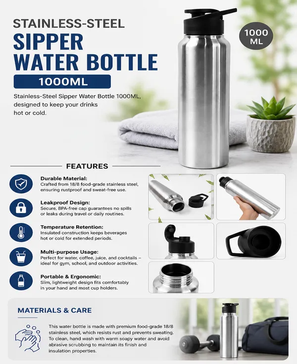 Stainless_Steel_Sipper_Water_Bottle_1000ML_–_Leakproof_&_Insulated