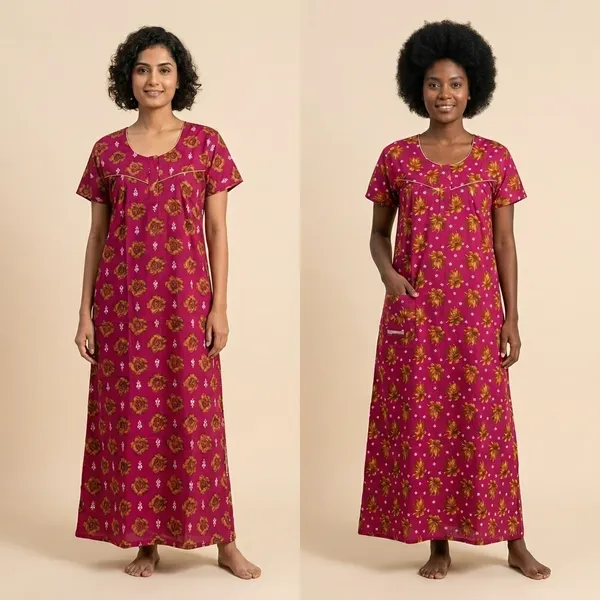 Pink_Cotton_Floral_Nighty_Duo_For_Women