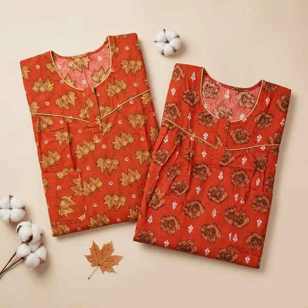 Orange_Cotton_Floral_Nighty_Duo_For_Women