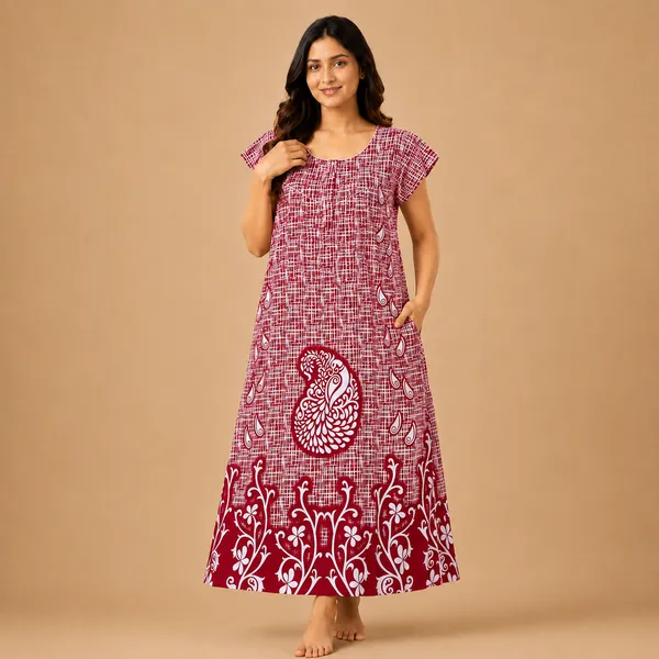 Women's_Cotton_Red_Printed_Nighty_with_Paisley_Pattern