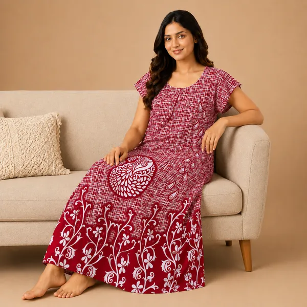 Women's_Cotton_Red_Printed_Nighty_with_Paisley_Pattern