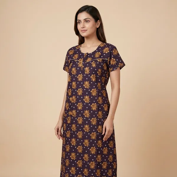 Violet_Cotton_Floral_Print_Nighty_For_Women