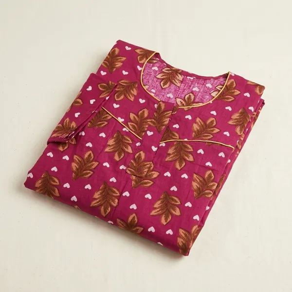 Pink_Cotton_Floral_Print_Salwar_Suit_Nighty_For_Women