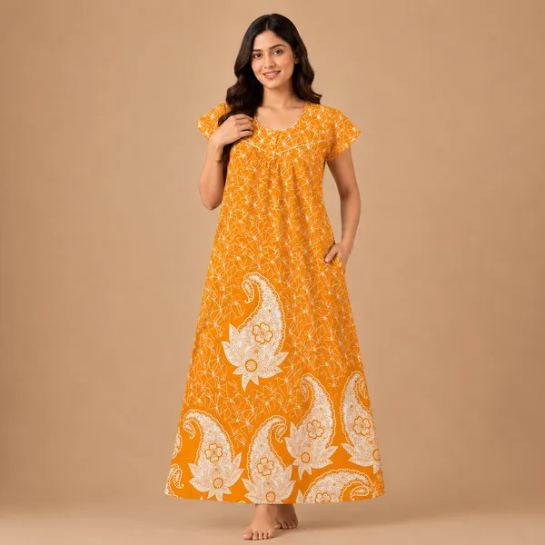 Premium_Cotton_Mustard_Yellow_Nightwear_Long_Nightgown_for_Women