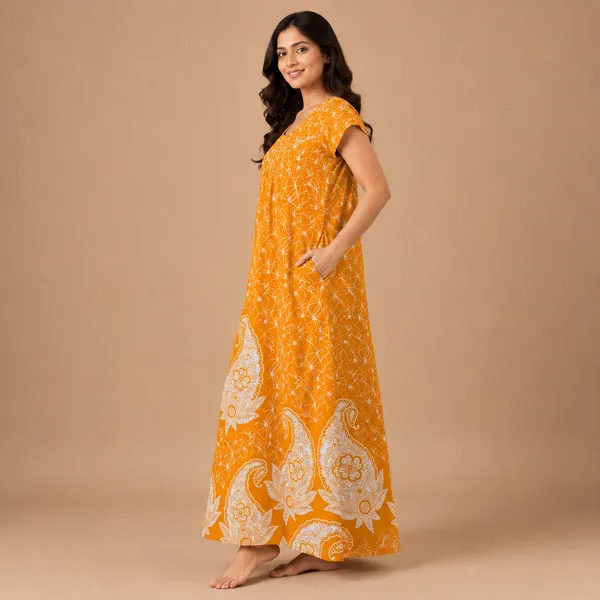 Premium_Cotton_Mustard_Yellow_Nightwear_Long_Nightgown_for_Women