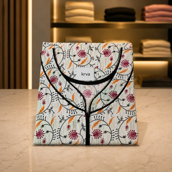 Women's_Off-White_Floral_Kalamkari_Print_Cotton_Nighty_-_Elegant_V-Neck_Nightdress_with_Piping