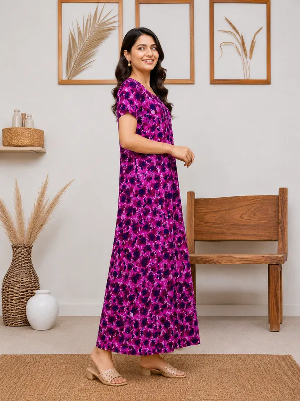 Women's_Rani_Pink_Floral_Printed_Cotton_Nighty_-_Cozy_Round_Neck_Nightdress