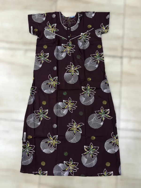 Premium_Cotton_Maroon_Nightwear_Nighty_with_Floral_Print_for_Women