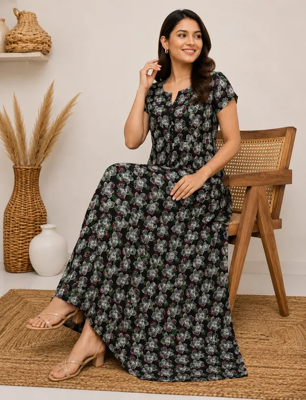 Women's_Jerry_Green_Orchid_Floral_Printed_Cotton_Nighty_-_Stylish_V-Neck_Nightdress