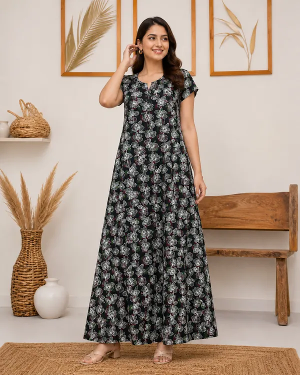 Women's_Jerry_Green_Orchid_Floral_Printed_Cotton_Nighty_-_Stylish_V-Neck_Nightdress