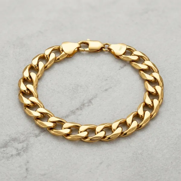 Gold_Plated_Stainless_Steel_Curb_Link_Chain_Bracelet_For_Men