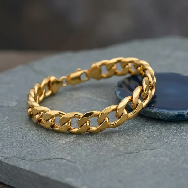 Gold_Plated_Stainless_Steel_Curb_Link_Chain_Bracelet_For_Men