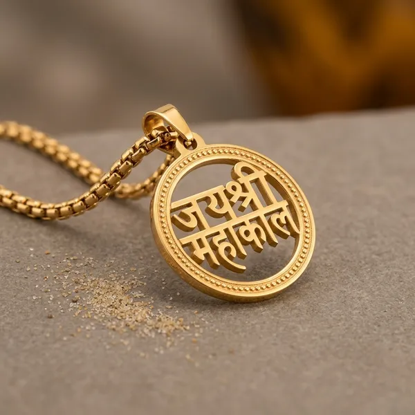 Gold_Steel_Jai_Shree_Mahakal_Circular_Pendant_Chain_For_Men