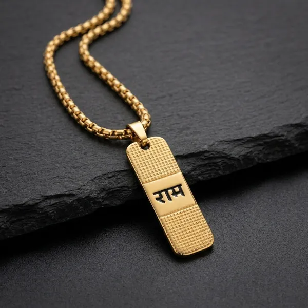 Gold_Stainless_Steel_Plated_Ram_Deity_Pendant_Chain_For_Men