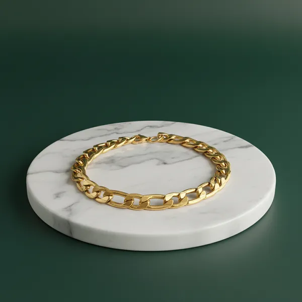 Gold_Plated_Stainless_Steel_Curb_Link_Chain_Bracelet_For_Men