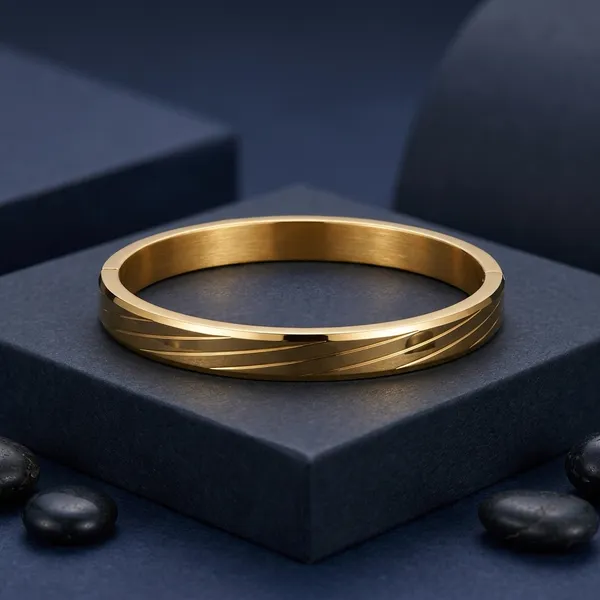 Gold_Steel_Smooth_Band_Overlapping_Kada_Bracelet_For_Men