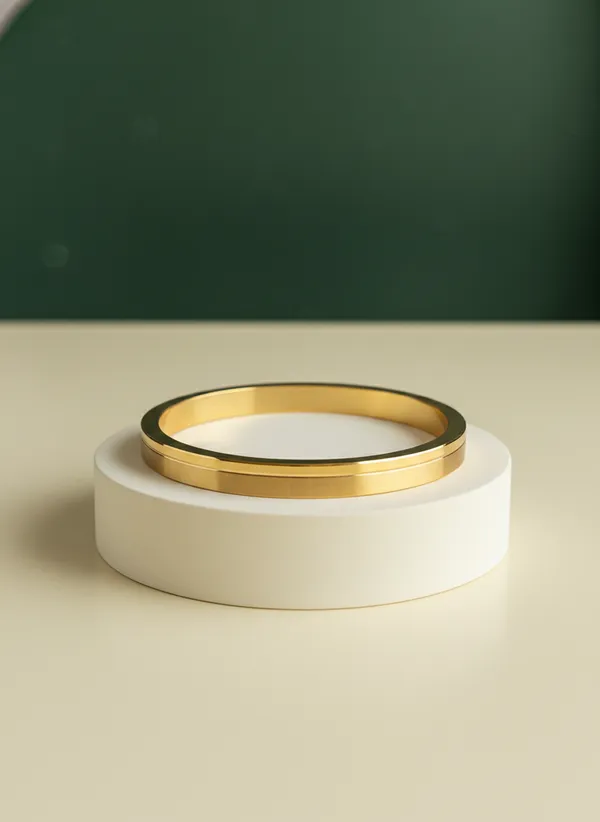 Gold_Steel_Flat_Open_Cuff_Bracelet_For_Men