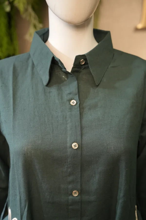 Bottle_Green_Cotton_Kurti_For_Women