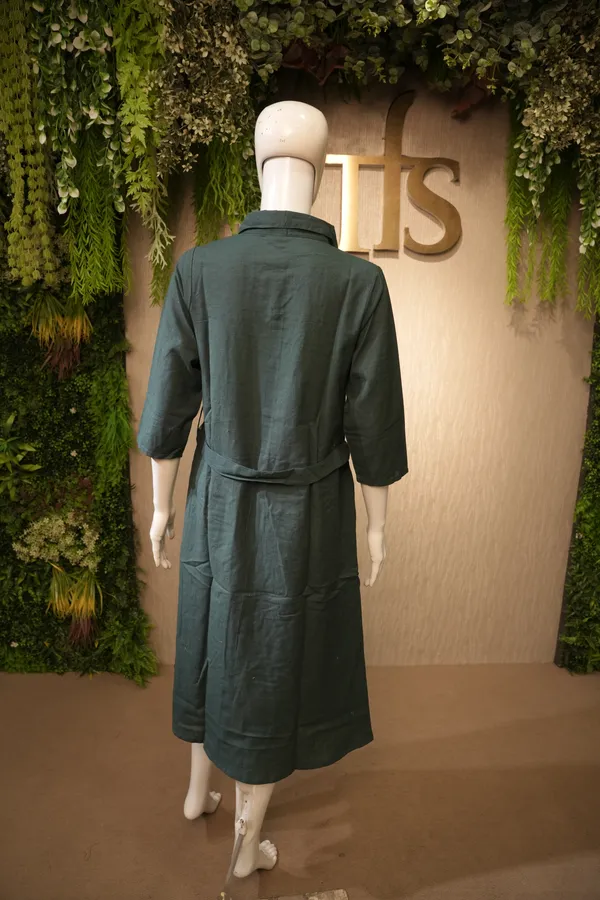 Bottle_Green_Cotton_Kurti_For_Women