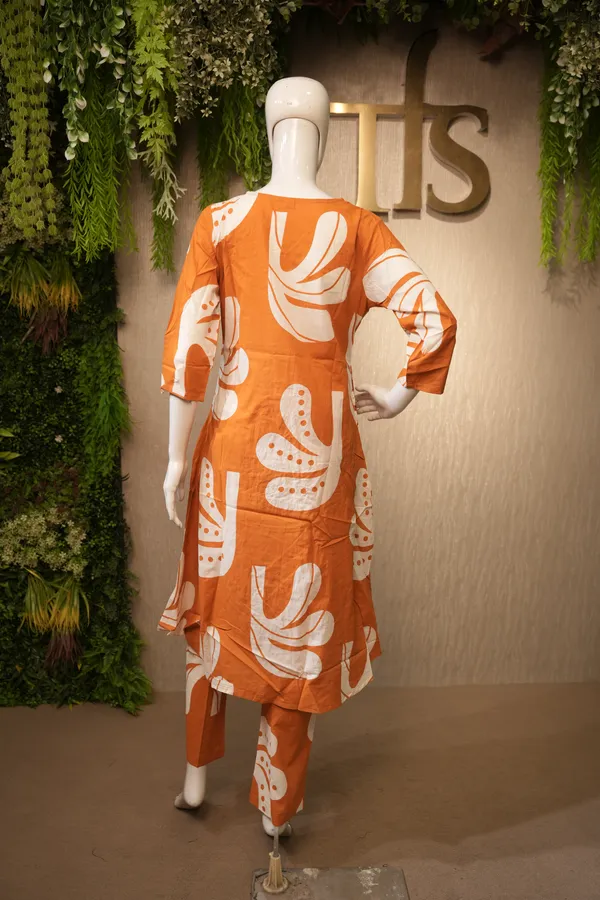 Orange_Cotton_Printed_Coord_Set_For_Women