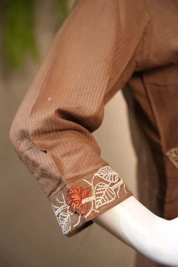 Chocolate_Brown_Cotton_Suit_With_Dupatta_For_Women