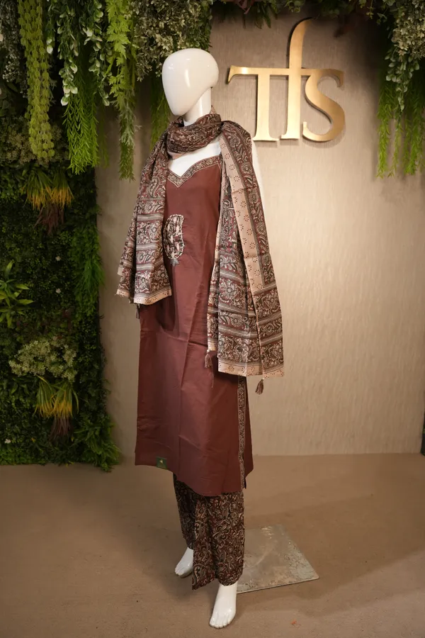 Brown_Cotton_Printed_Suit_With_Dupatta_For_Women