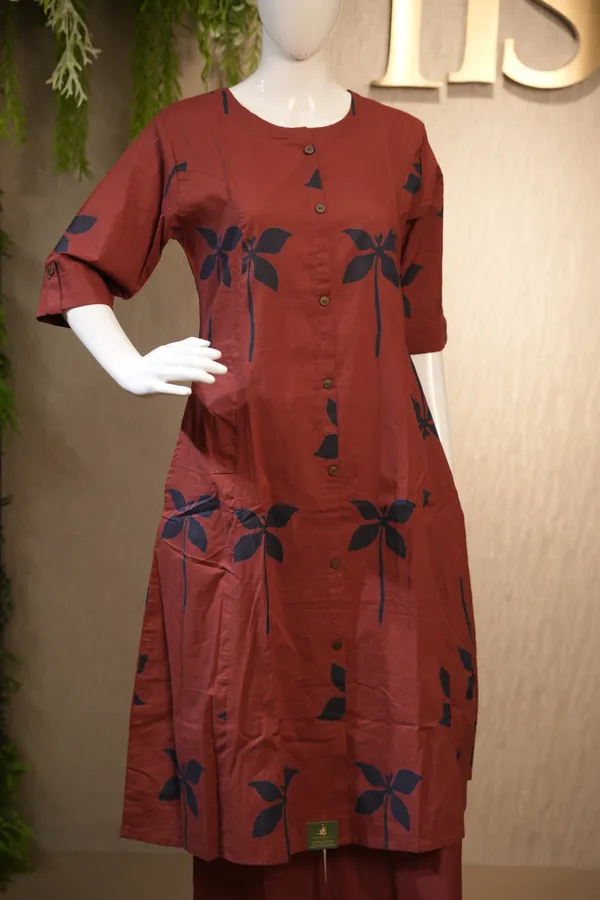 Maroon_Cotton_Coord_Set_For_Women