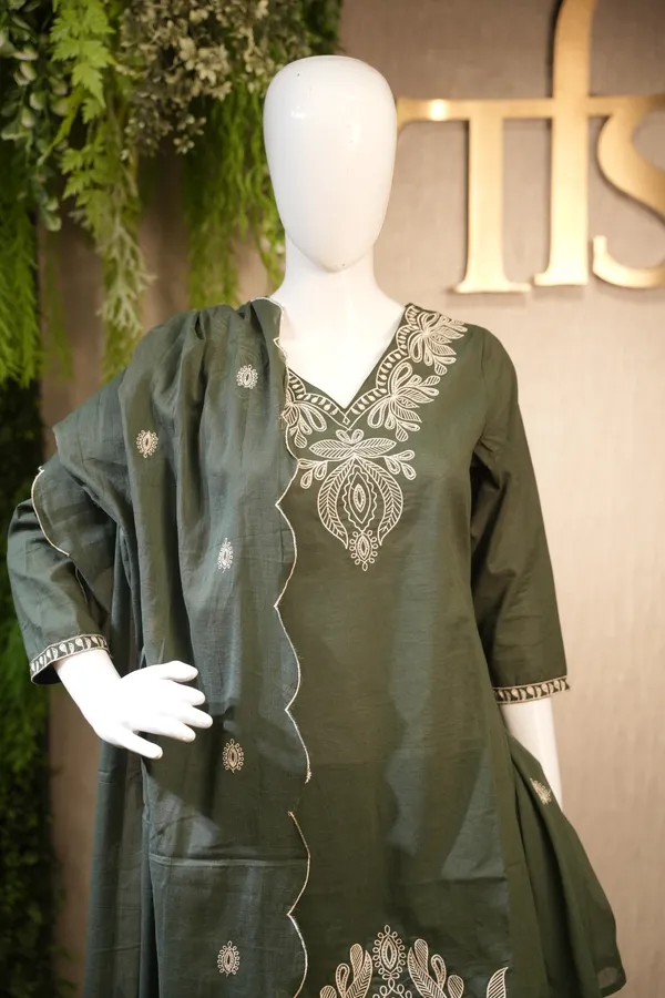 Green_Cotton_Suit_With_Dupatta_For_Women