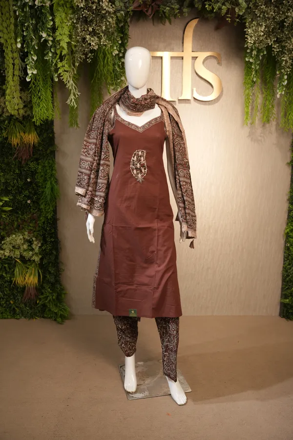 Brown_Cotton_Printed_Suit_With_Dupatta_For_Women