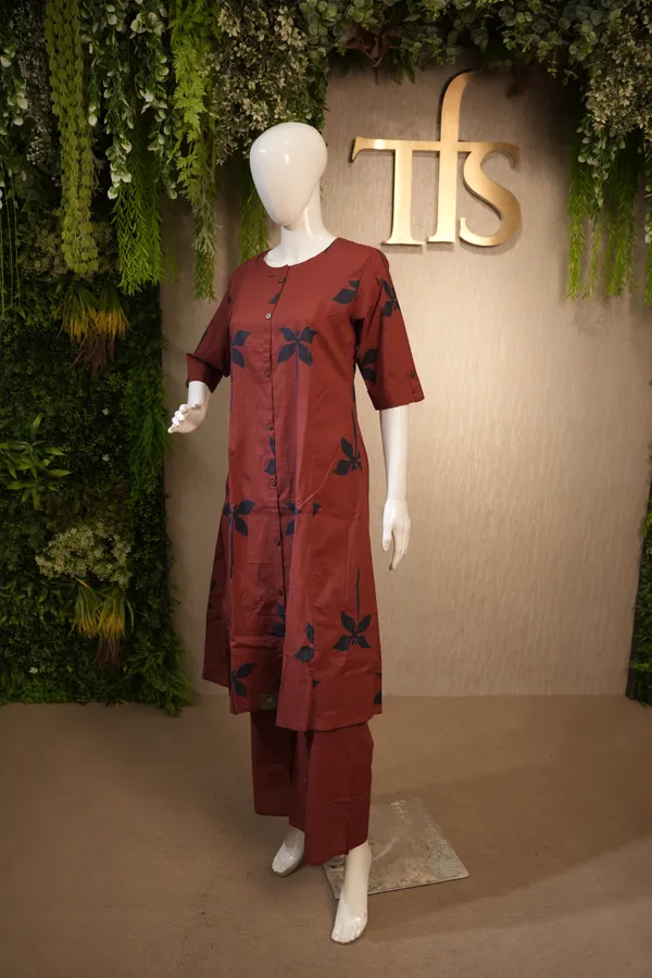 Maroon_Cotton_Coord_Set_For_Women