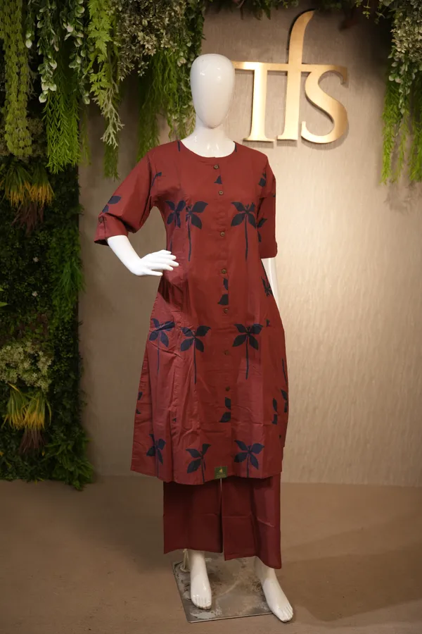 Maroon_Cotton_Coord_Set_For_Women