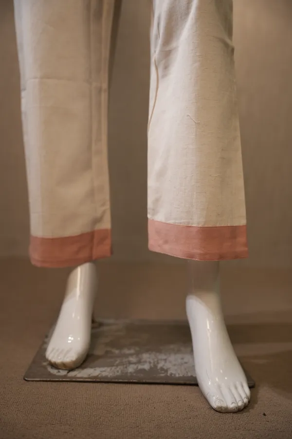 Cream_And_Peach_Cotton_Khadi_Coord_Set_For_Women