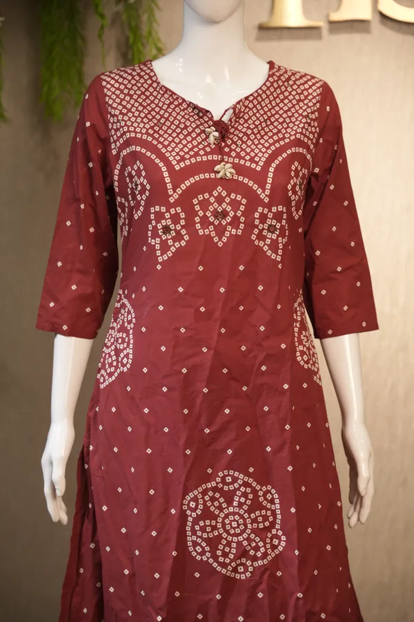 Maroon_Cotton_Bandhani_Suit_With_Bandhani_Printed_Dupatta_For_Women